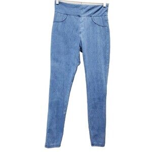 A New Day Washed Blue Cotton Blend Leggings Size Medium